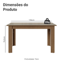 Ver imagem 2 de Mesa de Jantar Retangular Tampo de Vidro Rustic/Crema 5231 Madesa