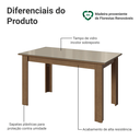 Ver imagem 3 de Mesa de Jantar Retangular Tampo de Vidro Rustic/Crema 5231 Madesa