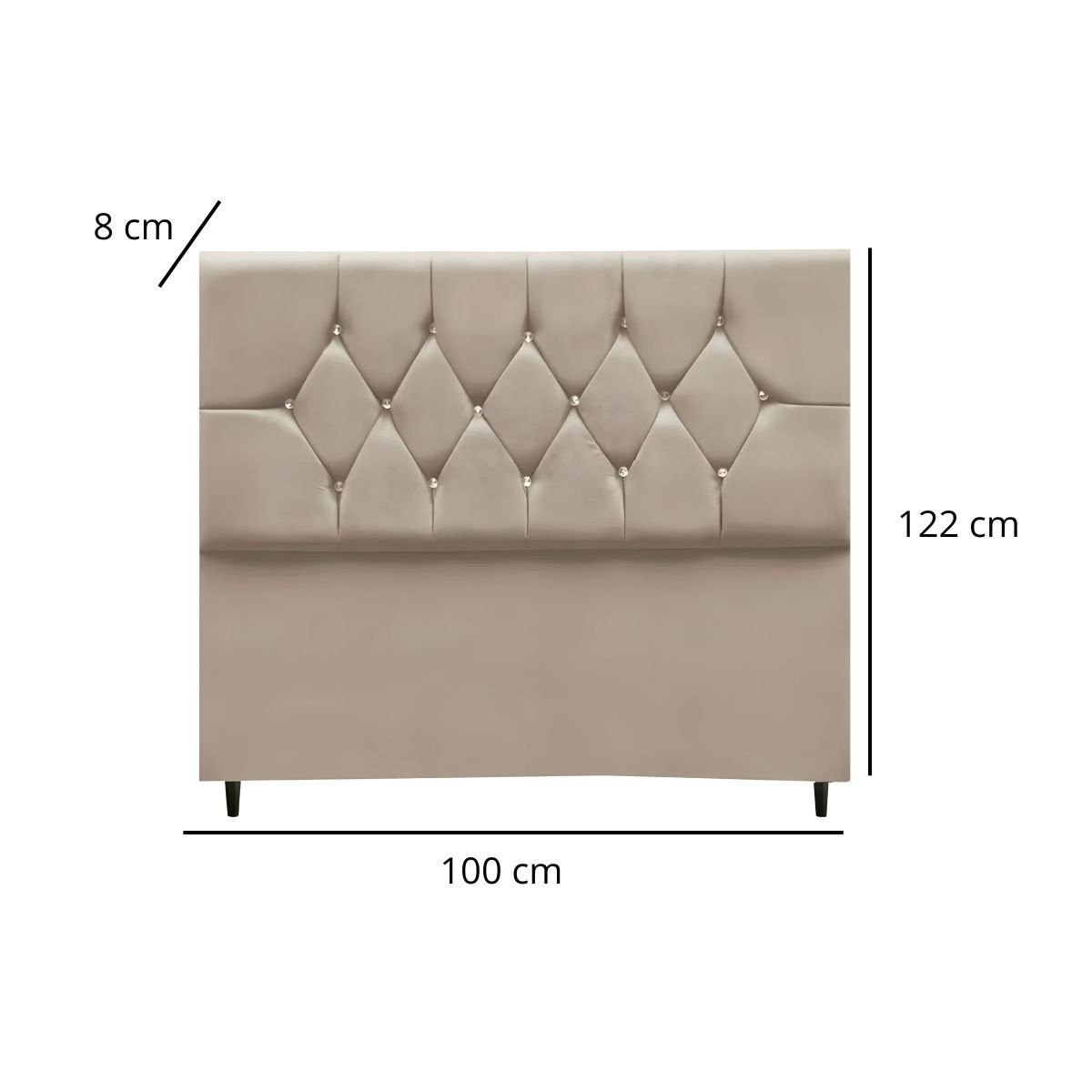 Cabeceira Estofada Cama Box Solteirão 100 Cm Suede Ayla:bege - 3