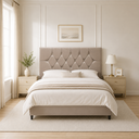Ver imagem 1 de Cabeceira Estofada Cama Box Solteirão 100 cm Suede Ayla:Bege