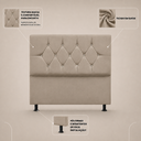 Ver imagem 2 de Cabeceira Estofada Cama Box Solteirão 100 cm Suede Ayla:Bege