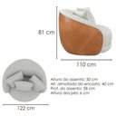 Ver imagem 3 de Poltrona Decorativa Maya Base Giratoria Linho e Courino Tcs 701 Tcs 727 Moll
