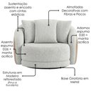 Ver imagem 5 de Poltrona Decorativa Maya Base Giratoria Linho e Courino Tcs 701 Tcs 727 Moll