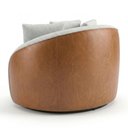 Ver imagem 6 de Poltrona Decorativa Maya Base Giratoria Linho e Courino Tcs 701 Tcs 727 Moll
