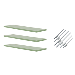 Kit 3 Prateleira Mdf Suporte Invisível Flutuante 70cm Verde Oliva Laqueada Decoração - Organizze - 1