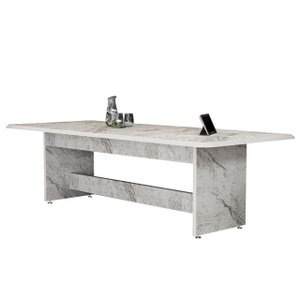 Mesa Grande Executiva de Escritório Sala de Reunião Estilo Marmorizado:branco