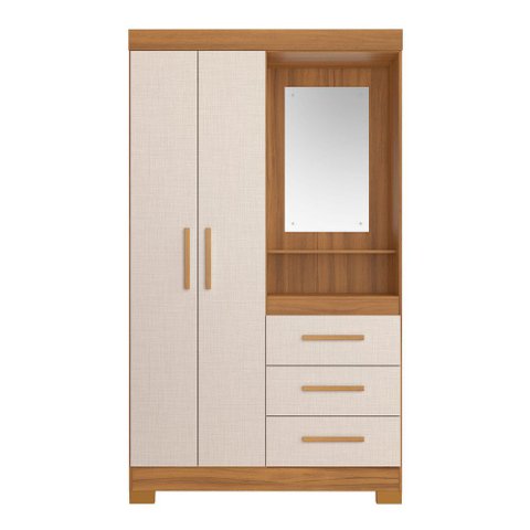 Roupeiro Nt6020 Capelinha 2 Portas 3 Gavetas com Espelho e Pés Notavel