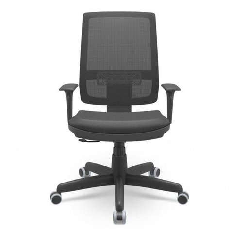 Cadeira de Escritório Presidente com Nr17 Brizza Plaxmetal Preto