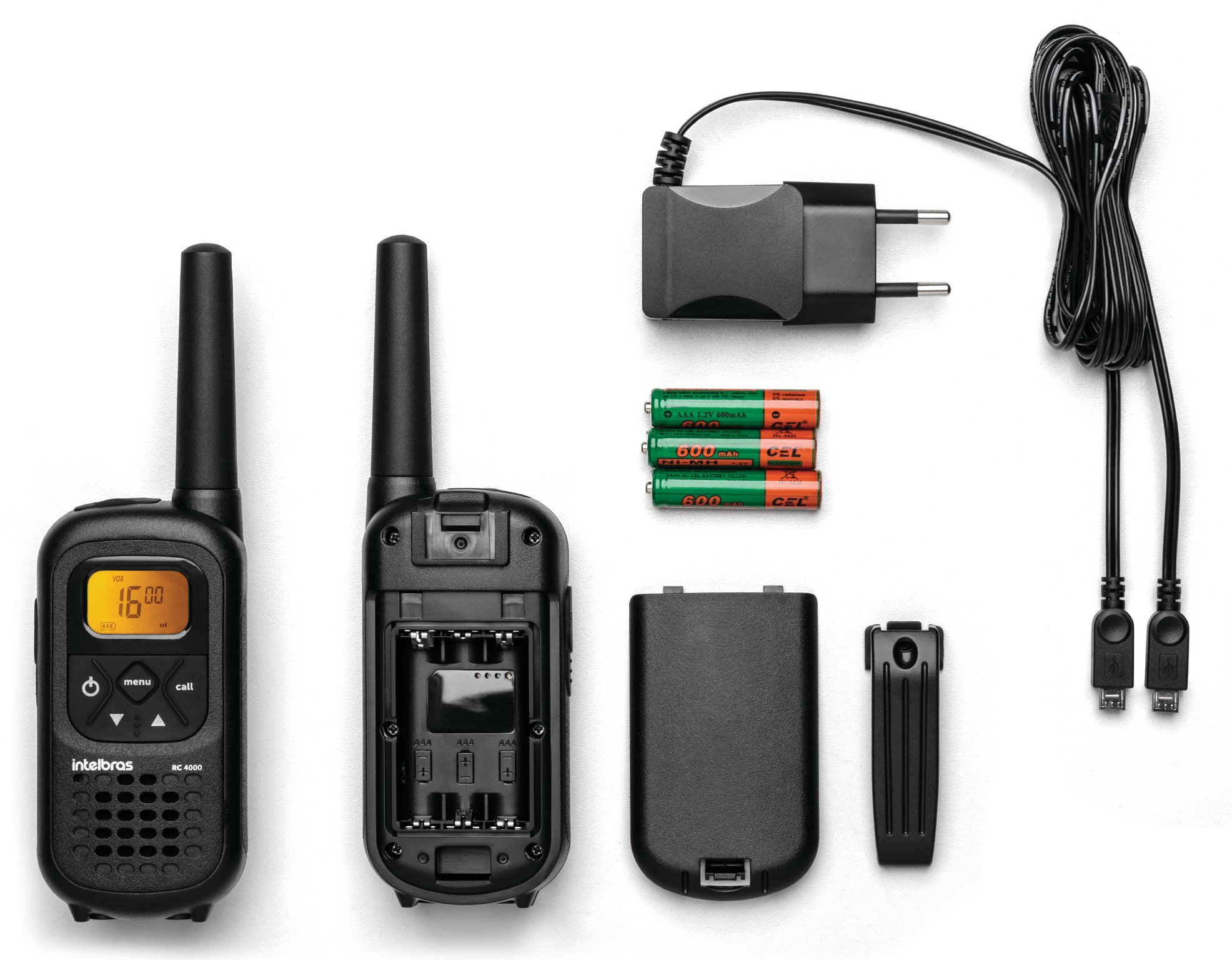 Kit 2 Radios Comunicador Intelbras RC 4002 Walkie Talkie Profissional FRS 26 Canais Longo Alcance 20 - 3