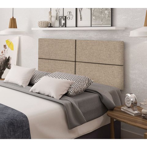 Cabeceira Solteiro Estofada Suspensa Moderna para Quarto de Criança/adulto - 90 Cm - Palha Linho
