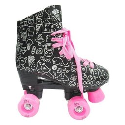 Patins Roller Estilo NEW Preto 4 Rodas Tamanho 36 DM TOYS DMR5860 T36 - 3