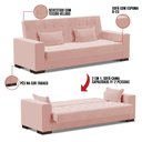 Ver imagem 2 de Sofá Cama 02 Lugares Lisboa Veludo - D’Rossi Cor Rose
