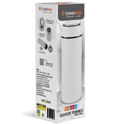 Squeeze Térmico Aço Inox Dupla Camada Água Café 500ml Branco - 5