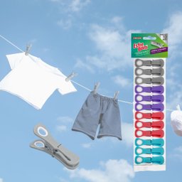 12 Prendedores de Roupa Duplo com Gancho Esfrebom - Inovador - 5