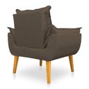 Ver imagem 4 de Kit 2 Poltronas Opala Decorativa Luxo Linho Marrom Sky Mobile