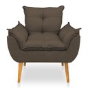 Ver imagem 3 de Kit 2 Poltronas Opala Decorativa Luxo Linho Marrom Sky Mobile