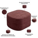 Ver imagem 4 de Kit 02 Puffs Decorativo Orgânico para Living Quarto 70cm Doha W01 Linho Bordô - Lyam Decor