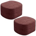 Ver imagem 1 de Kit 02 Puffs Decorativo Orgânico para Living Quarto 70cm Doha W01 Linho Bordô - Lyam Decor