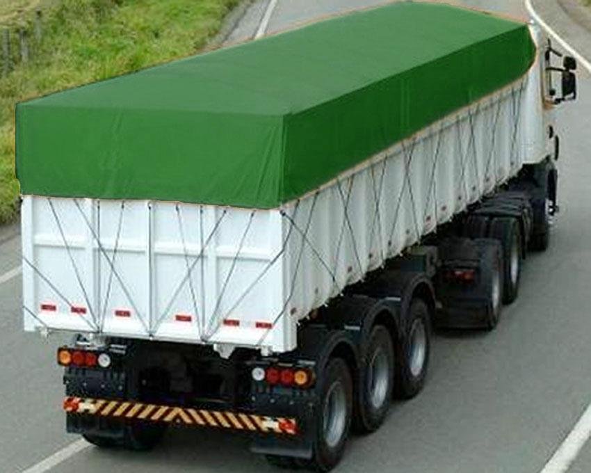 Lona CK600 3,5x1,5m Verde em Pvc Com Ilhós em Latão Para Caminhão e Transporte Carga 650gr/m² - 1