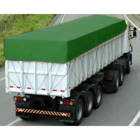 Lona CK600 3,5x1,5m Verde em Pvc Com Ilhós em Latão Para Caminhão e Transporte Carga 650gr/m²