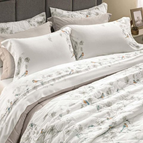 Jogo de Cama Casal 300 Fios Videira - Karsten Estampado