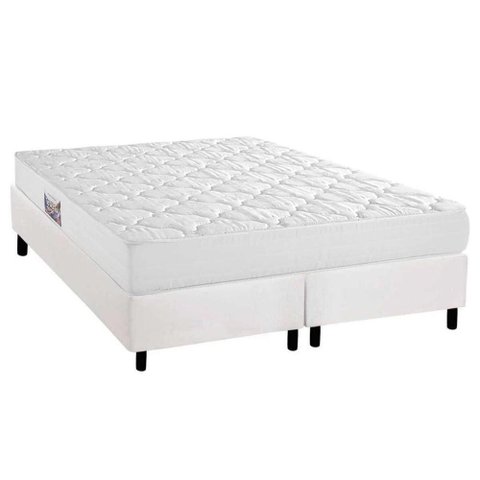 Cama Box King: Colchão Espuma D45 Herval Top + Base Crc Corano White (193x203)