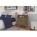Ver imagem 1 de Mesa de Cabeceira On Estilo Retrô 2 Gavetas Cor Canela