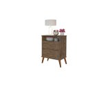Ver imagem 2 de Mesa de Cabeceira On Estilo Retrô 2 Gavetas Cor Canela