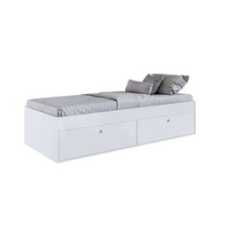 Kit Quarto Juvenil C/ Cama, Guarda Roupa e Mesas de Cabeceira Cj064 Art In Móveis - Branco - 7