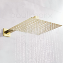 Ver imagem 2 de Ducha Chuveiro Gás Solar Quadrada Slim 20x20 com Braço de Parede Gold Dourado Luxo Metal Premium