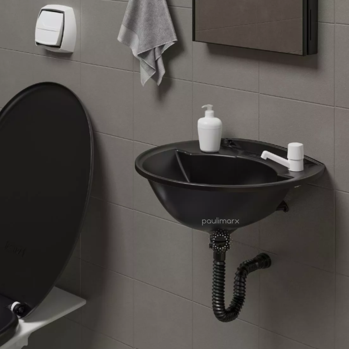 Kit 10 Sifão Sanfonado Preto Cozinha Pia Banheiro Tanque Universal Abs Premium - 2
