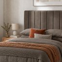 Ver imagem 2 de Cabeceira para Cama Casal Estofada 1,38 ,Mts Mel Vilajo: Suede Marrom