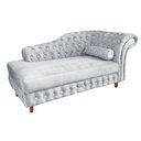 Ver imagem 3 de Divã Chesterfield Juliette 160 cm Pés Chanfrado Suede Cinza