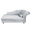 Ver imagem 1 de Divã Chesterfield Juliette 160 cm Pés Chanfrado Suede Cinza