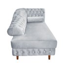 Ver imagem 2 de Divã Chesterfield Juliette 160 cm Pés Chanfrado Suede Cinza