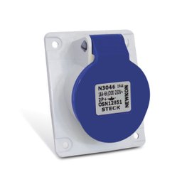 Tomada de Embutir 2P+T 16A Azul N3046 Steck - 1