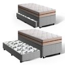 Ver imagem 1 de Cama Box com Colchão de Molas Ensacadas Anjos Classic + Auxiliar de Espuma Unique Solteiro 88cm