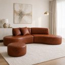 Ver imagem 1 de Sofá e Puff Orgânico Virginia 200cm Corino Modena Ocre