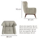 Ver imagem 3 de Poltrona Decorativa Malta Base Madeira Corano Tca 211 Moll