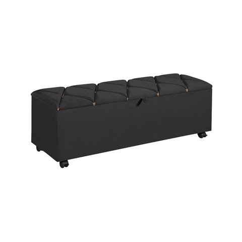 Baú Recamier Cinza Linha Alta 135cm
