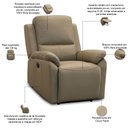 Ver imagem 3 de Poltrona do Papai Retrátil Reclinável Elétrica Aniche L06 Couro Fendi - Lyam Decor