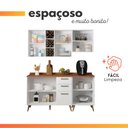 Ver mais imagens de Armário de Cozinha Completa com Adega 6 Portas 3 Gavetas Favorita Branco / Natura