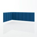 Ver imagem 4 de Conjunto Cabeceira Painel Estofada para Cama de Solteiro - Azul