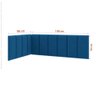 Conjunto Cabeceira Painel Estofada para Cama de Solteiro - Azul - 5
