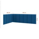 Ver imagem 5 de Conjunto Cabeceira Painel Estofada para Cama de Solteiro - Azul