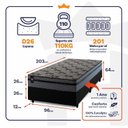 Ver imagem 4 de Conjunto Cama Box Solteirão c/ Molas Ensacadas Montreal Preto 96x203x64