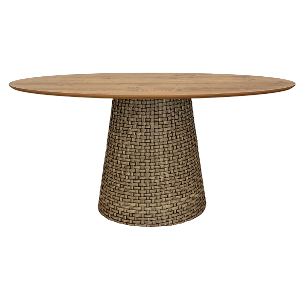 Mesa De Jantar Cone Oval 160x90 cm Tampo Antíqua Base Fibra Sintética Personal Decor Mesa de Jantar  - 3