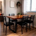Ver imagem 3 de Mesa Industrial para Área Gourmet Madeira Maciça Lanna com Ferragem 1,20m Preto
