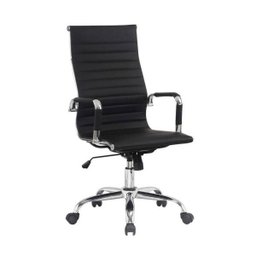 Conjunto com 3 Cadeiras Presidente Boston Giratória Regulagem de Altura A Gas Esteirinha Preto - 4