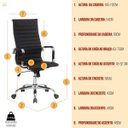 Ver imagem 2 de Conjunto 5 Cadeiras para Escritório Presidente Giratória Style Charles Eames